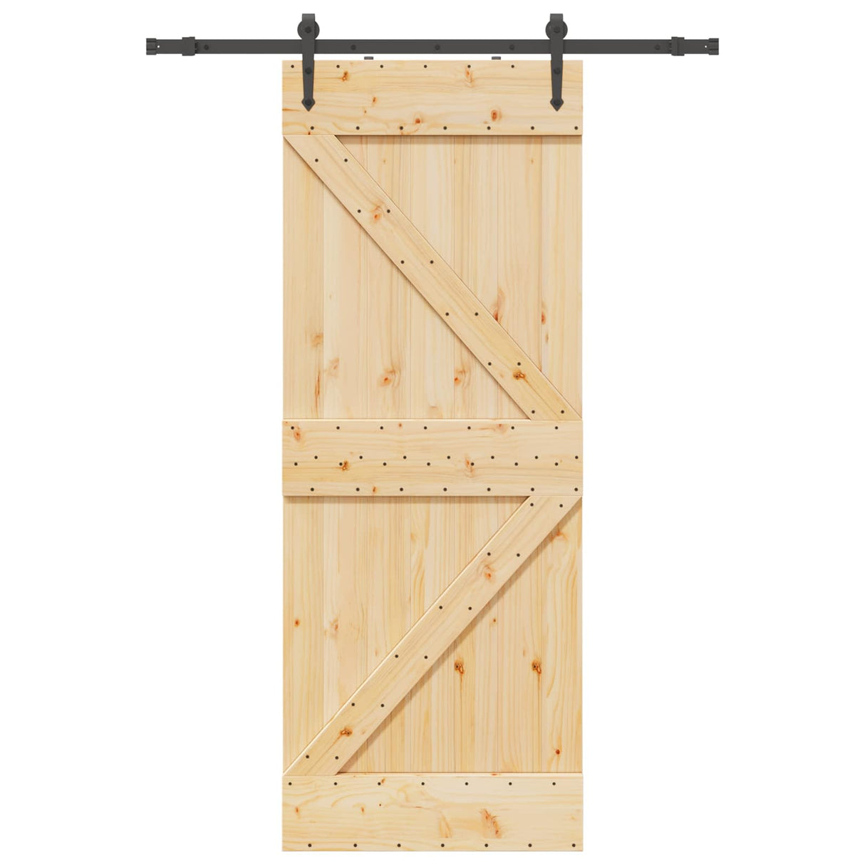 Sliding Door NARVIK Natural and Black 80 x 210 cm (152.5 cm)