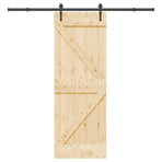 Sliding Door NARVIK Natural and Black 70 x 210 cm (213.5 cm)