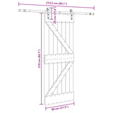 Sliding Door NARVIK Natural and Black 80 x 210 cm (213.5 cm) - 45-Degree Angle