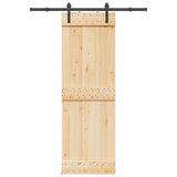 Sliding Door NARVIK Natural and Black 70 x 210 cm (152.5 cm) - Top-Down View