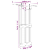 Sliding Door NARVIK Natural and Black 70 x 210 cm (152.5 cm) - 45-Degree Angle