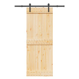 Sliding Door NARVIK Natural and Black 80 x 210 cm (152.5 cm)