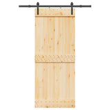 Sliding Door NARVIK Natural and Black 85 x 210 cm (152.5 cm) - Top-Down View