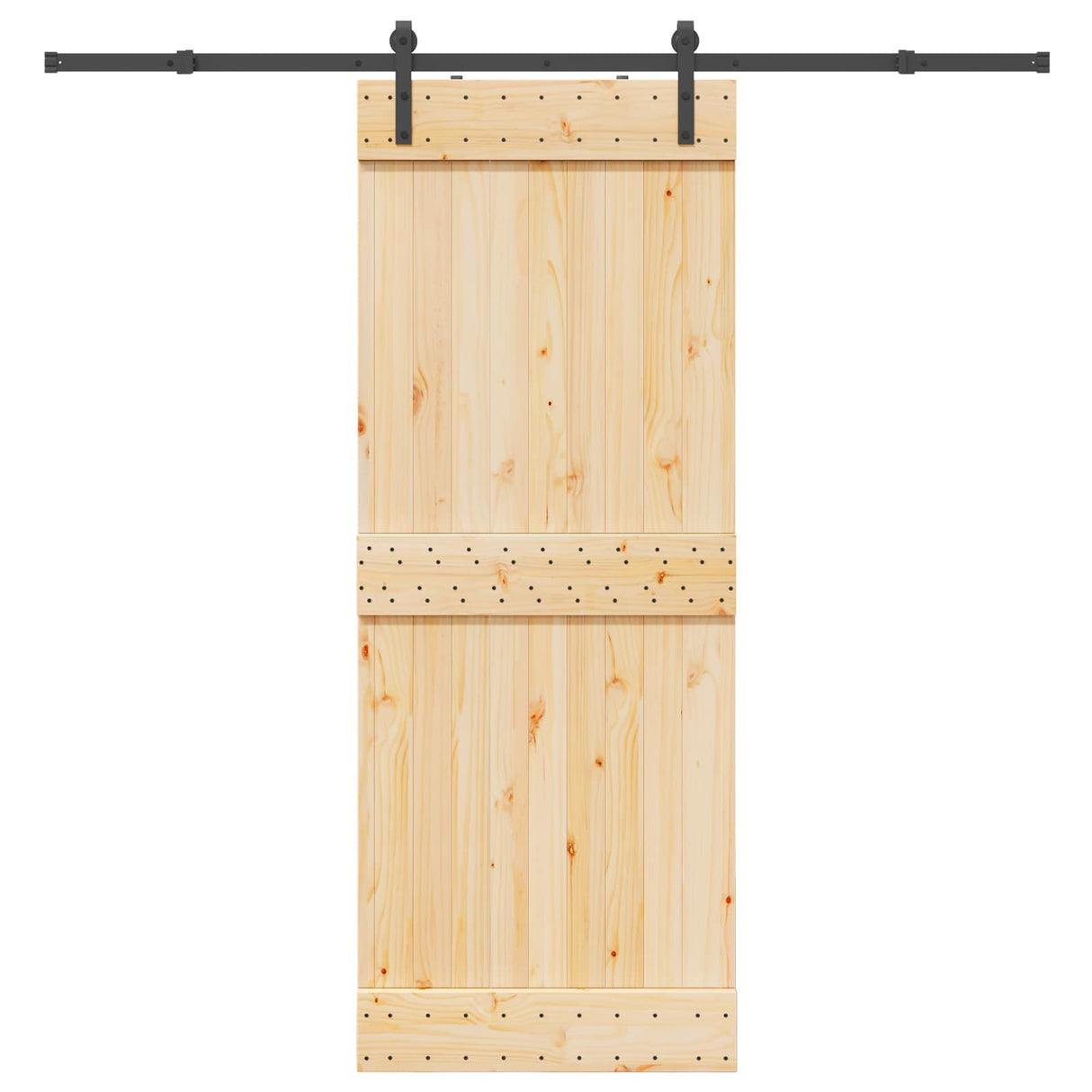 Sliding Door NARVIK Natural and Black 80 x 210 cm (213.5 cm)