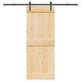 Sliding Door NARVIK Natural and Black 80 x 210 cm (213.5 cm)