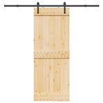 Sliding Door NARVIK Natural and Black 80 x 210 cm (213.5 cm)