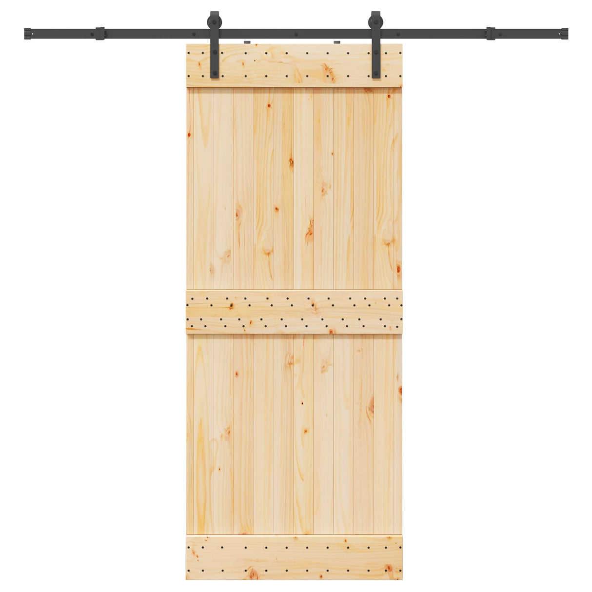 Sliding Door NARVIK Natural and Black 85 x 210 cm (213.5 cm)