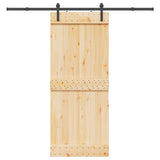 Sliding Door NARVIK Natural and Black 85 x 210 cm (213.5 cm)