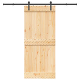 Sliding Door NARVIK Natural and Black 90 x 210 cm (213.5 cm)