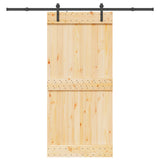 Sliding Door NARVIK Natural and Black 95 x 210 cm (213.5 cm)