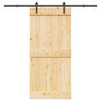 Sliding Door NARVIK Natural and Black 95 x 210 cm (213.5 cm)