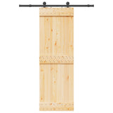 Sliding Door NARVIK Natural and Black 70 x 210 cm (152.5 cm) - Top-Down View