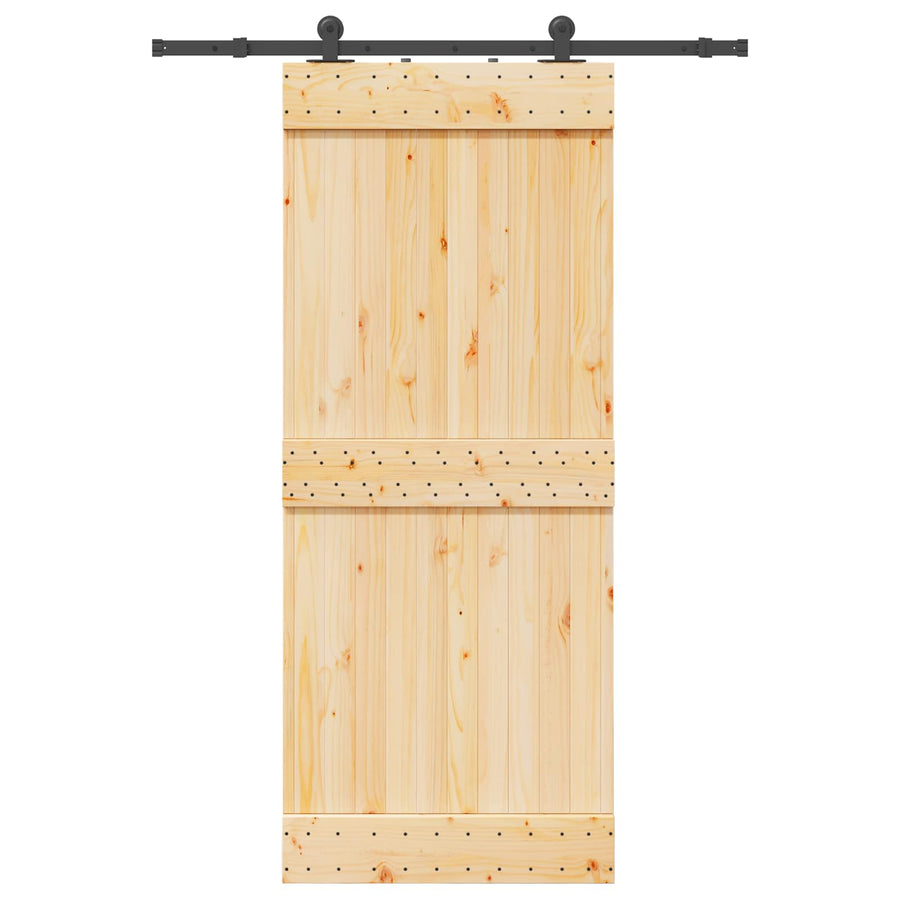 Sliding Door NARVIK Natural and Black 85 x 210 cm (152.5 cm)