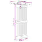 Sliding Door NARVIK Natural and Black 85 x 210 cm (152.5 cm)
