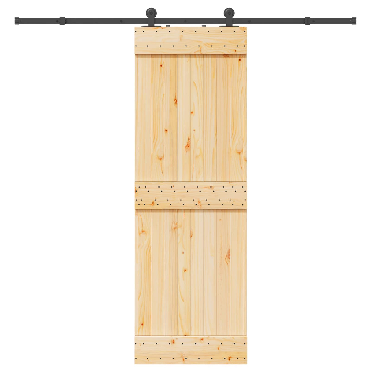 Sliding Door NARVIK Natural and Black 70 x 210 cm (213.5 cm)