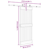 Sliding Door NARVIK 80 x 210 cm (213.5 cm) Natural and Black