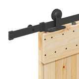 Sliding Door NARVIK 85 x 210 cm (213.5 cm) Natural and Black - Rear View