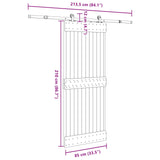 Sliding Door NARVIK 85 x 210 cm (213.5 cm) Natural and Black