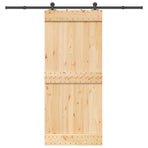 Sliding Door NARVIK Natural and Black 90 x 210 cm (213.5 cm)