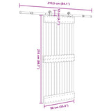 Sliding Door NARVIK Natural and Black 90 x 210 cm (213.5 cm)