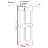 Sliding Door NARVIK Natural and Black 95 x 210 cm (213.5 cm) - 45-Degree Angle