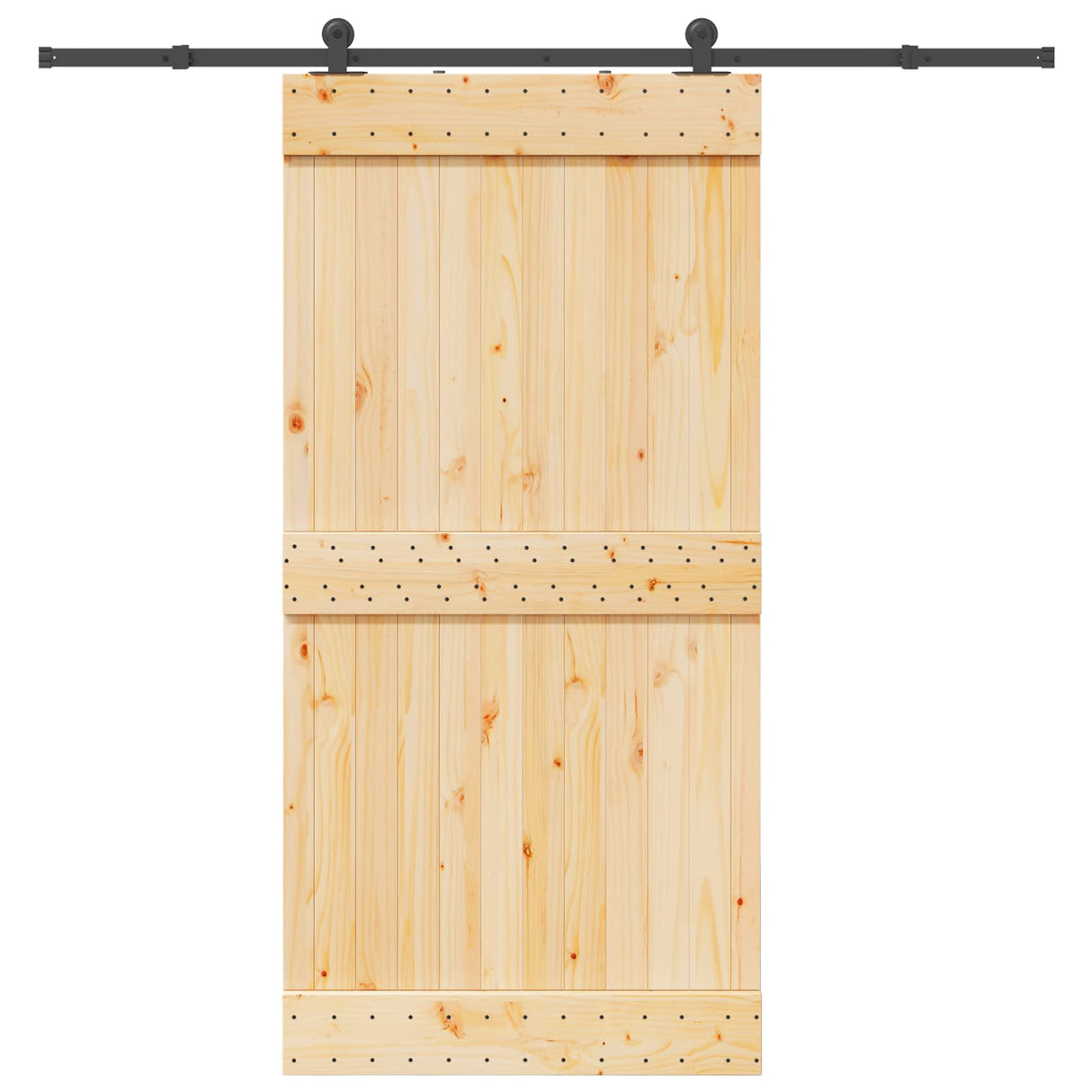 Sliding Door NARVIK Natural and Black 100 x 210 cm (213.5 cm)