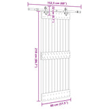 Sliding Door NARVIK Natural and Black 80 x 210 cm (152.5 cm)