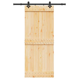Sliding Door NARVIK Natural and Black 85 x 210 cm (152.5 cm)