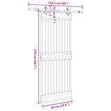Sliding Door NARVIK Natural and Black 85 x 210 cm (152.5 cm) - 45-Degree Angle
