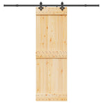 Sliding Door NARVIK Natural and Black 70 x 210 cm (213.5 cm)