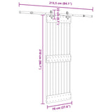 Sliding Door NARVIK Natural and Black 70 x 210 cm (213.5 cm)