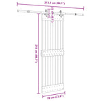 Sliding Door NARVIK Natural and Black 70 x 210 cm (213.5 cm)