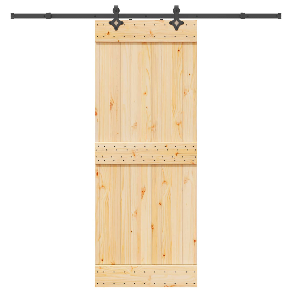 Sliding Door NARVIK Natural and Black 80 x 210 cm (213.5 cm)