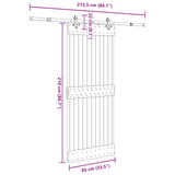 Sliding Door NARVIK Natural and Black 85 x 210 cm (213.5 cm)