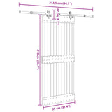 Sliding Door NARVIK Natural and Black 95 x 210 cm (213.5 cm)