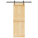 Sliding Door NARVIK Natural and Black 70 x 210 cm (152.5 cm) - Top-Down View