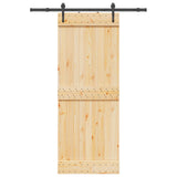 Sliding Door NARVIK Natural and Black 80 x 210 cm (152.5 cm)