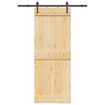Sliding Door NARVIK Natural and Black 80 x 210 cm (152.5 cm)