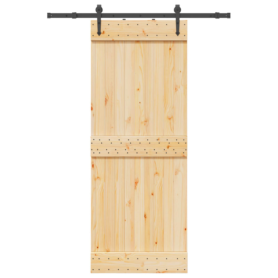 Sliding Door NARVIK Natural and Black 80 x 210 cm (152.5 cm)