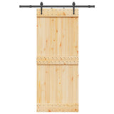 Sliding Door NARVIK Natural and Black 85 x 210 cm (152.5 cm)