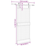 Sliding Door NARVIK Natural and Black 85 x 210 cm (152.5 cm)