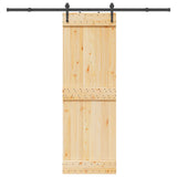Sliding Door NARVIK Natural and Black 70 x 210 cm (213.5 cm) - Top-Down View