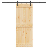 Sliding Door NARVIK Natural and Black 80 x 210 cm (213.5 cm)