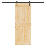 Sliding Door NARVIK Natural and Black 80 x 210 cm (213.5 cm)