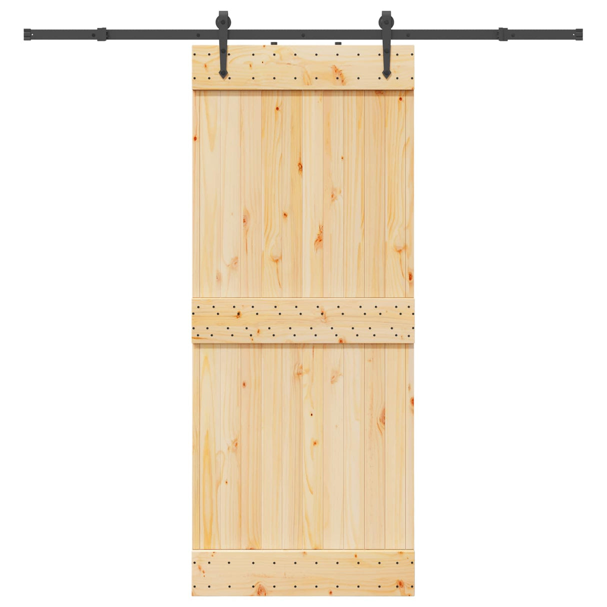 Sliding Door NARVIK Natural and Black 85 x 210 cm (213.5 cm)