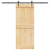Sliding Door NARVIK Natural and Black 85 x 210 cm (213.5 cm)