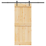 Sliding Door NARVIK Natural and Black 85 x 210 cm (213.5 cm)