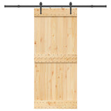 Sliding Door NARVIK Natural and Black 90 x 210 cm (213.5 cm)