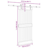 Sliding Door NARVIK Natural and Black 90 x 210 cm (213.5 cm) - 45-Degree Angle