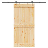 Sliding Door NARVIK Natural and Black 100 x 210 cm (213.5 cm)